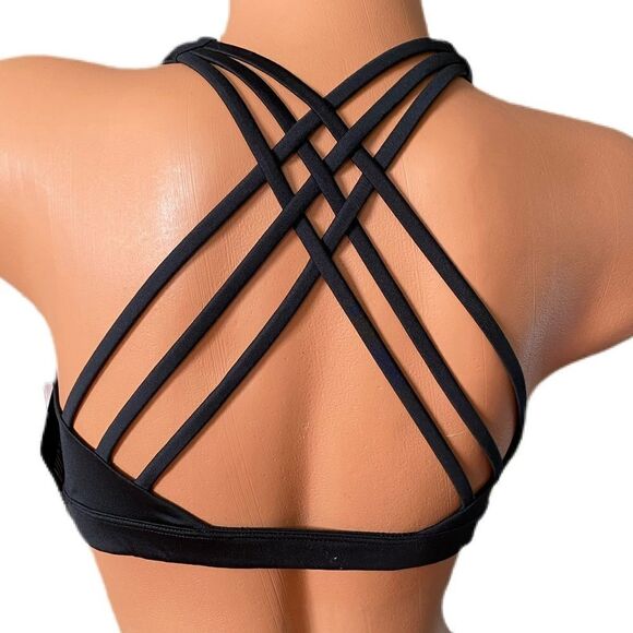 Victoria’s Secret Essentials Strappy Padded / Removable Padding Sports bra Black - Picture 3 of 3